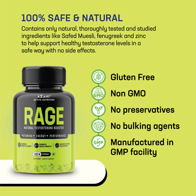 100%Safe & Natural-Rage Testosterone Booster